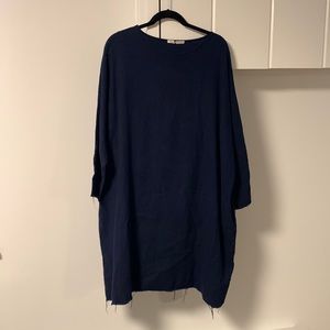 Black Crane, 100% cotton, Raw hem dress